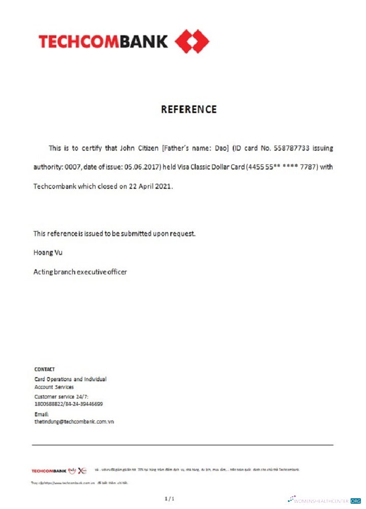 Download Vietnam Techcombank closure reference Photoshop template